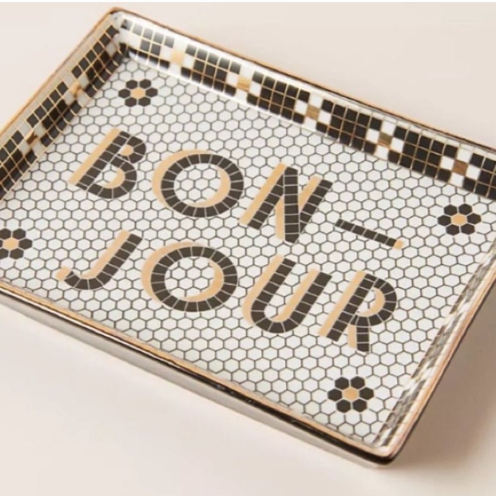 Anthropologie Bistro Tile
Jewelry Makeup Bonjour Tray Brand
New